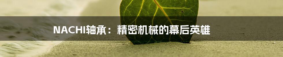 NACHI轴承：精密机械的幕后英雄