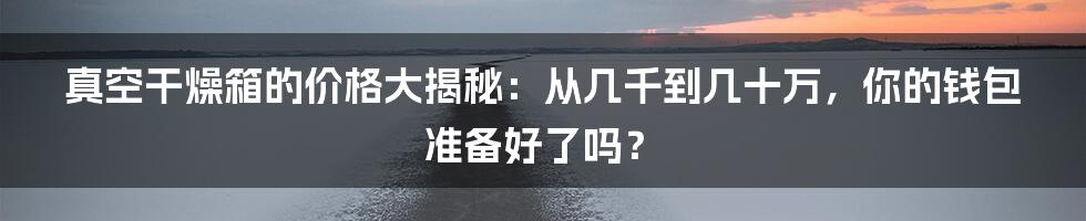 真空干燥箱的价格大揭秘：从几千到几十万，你的钱包准备好了吗？