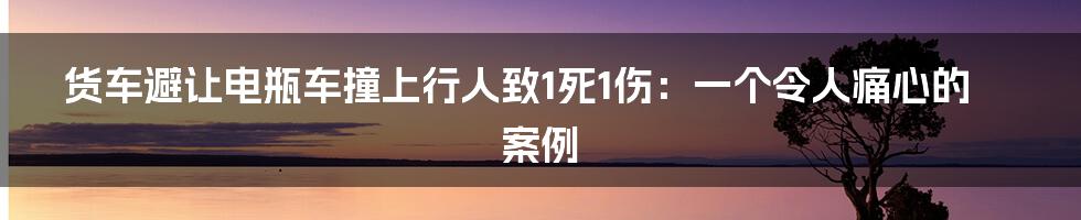 货车避让电瓶车撞上行人致1死1伤：一个令人痛心的案例