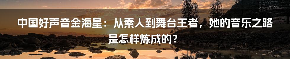 中国好声音金海星：从素人到舞台王者，她的音乐之路是怎样炼成的？