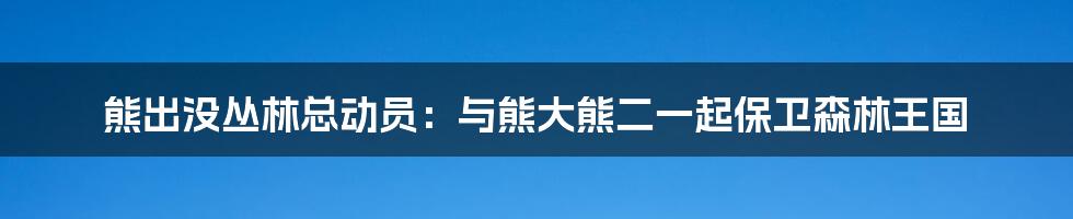 熊出没丛林总动员：与熊大熊二一起保卫森林王国