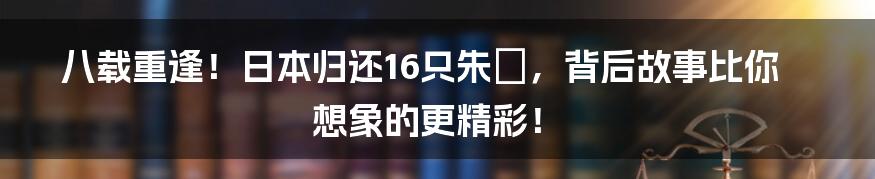 八载重逢！日本归还16只朱鹮，背后故事比你想象的更精彩！