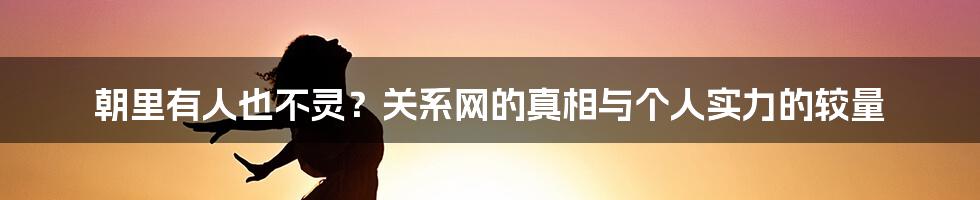 朝里有人也不灵？关系网的真相与个人实力的较量