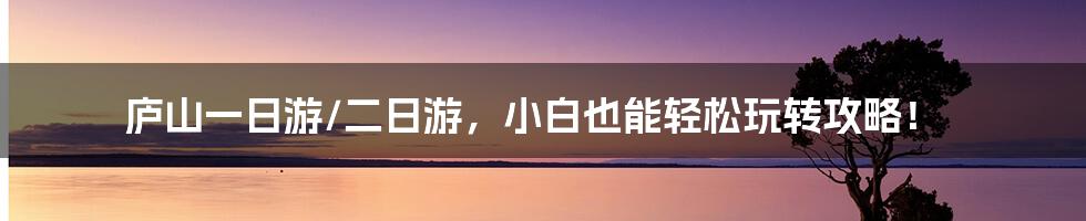 庐山一日游/二日游，小白也能轻松玩转攻略！