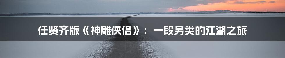 任贤齐版《神雕侠侣》：一段另类的江湖之旅