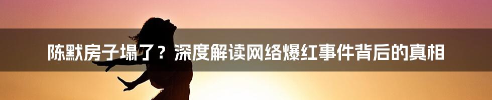 陈默房子塌了？深度解读网络爆红事件背后的真相