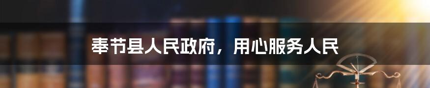 奉节县人民政府，用心服务人民