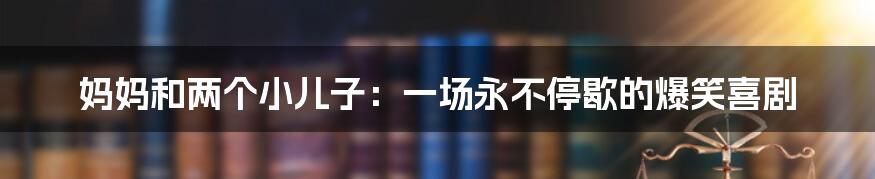 妈妈和两个小儿子：一场永不停歇的爆笑喜剧