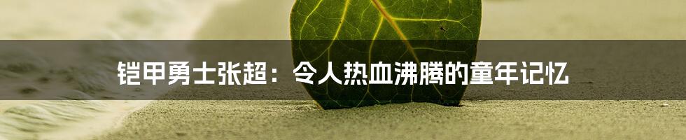 铠甲勇士张超：令人热血沸腾的童年记忆