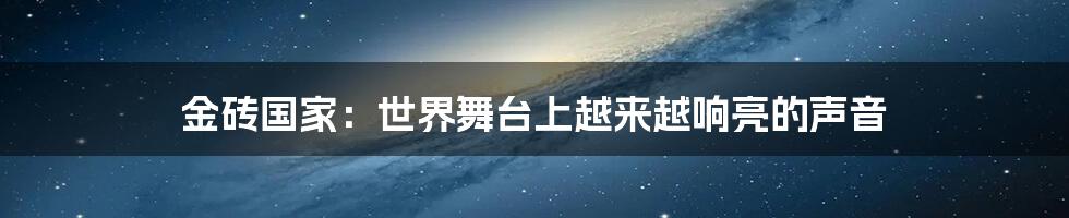 金砖国家：世界舞台上越来越响亮的声音