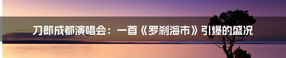 刀郎成都演唱会：一首《罗刹海市》引爆的盛况