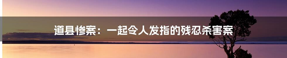 道县惨案：一起令人发指的残忍杀害案