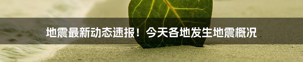 地震最新动态速报！今天各地发生地震概况