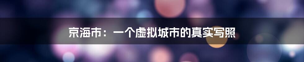 京海市：一个虚拟城市的真实写照