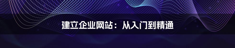 建立企业网站：从入门到精通