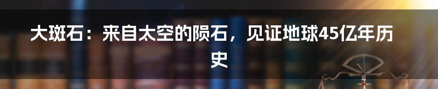 大斑石：来自太空的陨石，见证地球45亿年历史