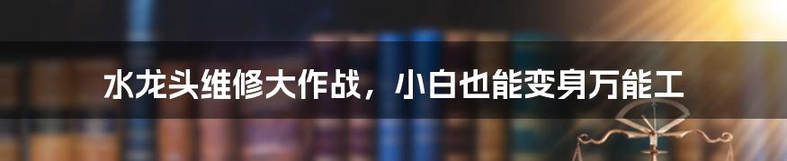 水龙头维修大作战，小白也能变身万能工