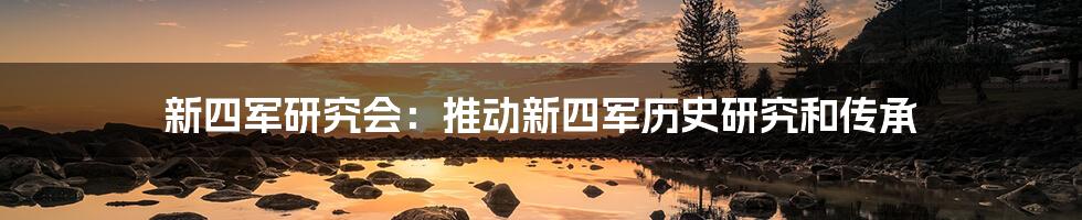 新四军研究会：推动新四军历史研究和传承