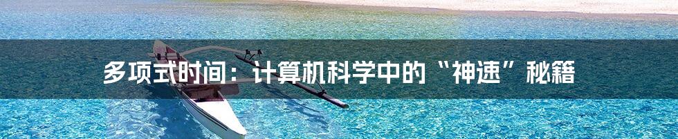 多项式时间：计算机科学中的“神速”秘籍