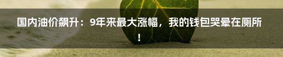 国内油价飙升：9年来最大涨幅，我的钱包哭晕在厕所！