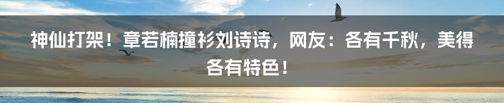 神仙打架！章若楠撞衫刘诗诗，网友：各有千秋，美得各有特色！