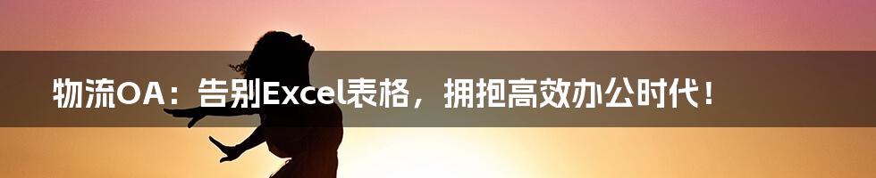 物流OA：告别Excel表格，拥抱高效办公时代！