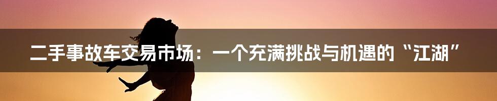 二手事故车交易市场：一个充满挑战与机遇的“江湖”