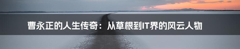 曹永正的人生传奇：从草根到IT界的风云人物