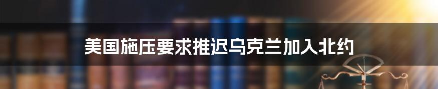 美国施压要求推迟乌克兰加入北约