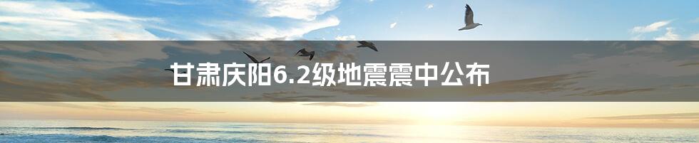 甘肃庆阳6.2级地震震中公布