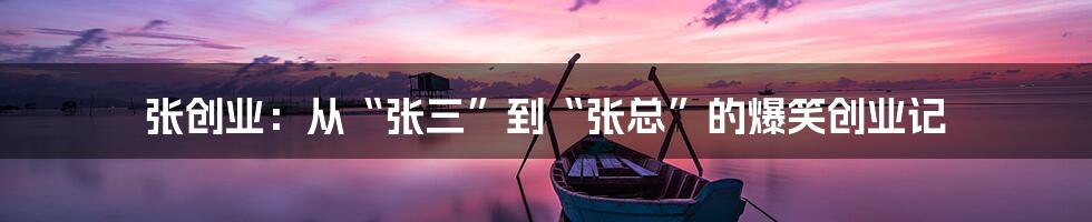 张创业：从“张三”到“张总”的爆笑创业记