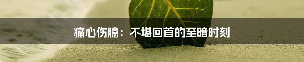 痛心伤臆：不堪回首的至暗时刻