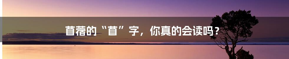 苜蓿的“苜”字，你真的会读吗？