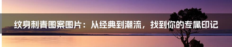 纹身刺青图案图片：从经典到潮流，找到你的专属印记