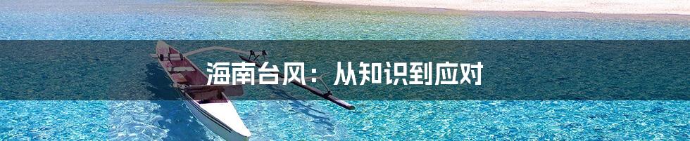 海南台风：从知识到应对