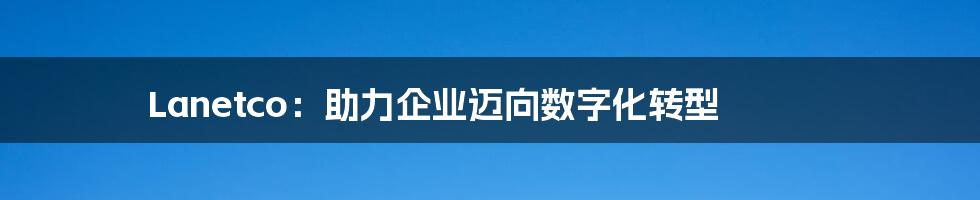 Lanetco：助力企业迈向数字化转型