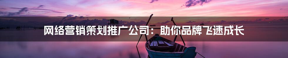 网络营销策划推广公司：助你品牌飞速成长