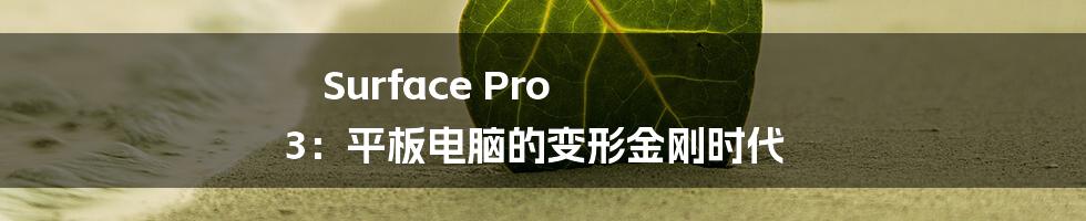 Surface Pro 3：平板电脑的变形金刚时代