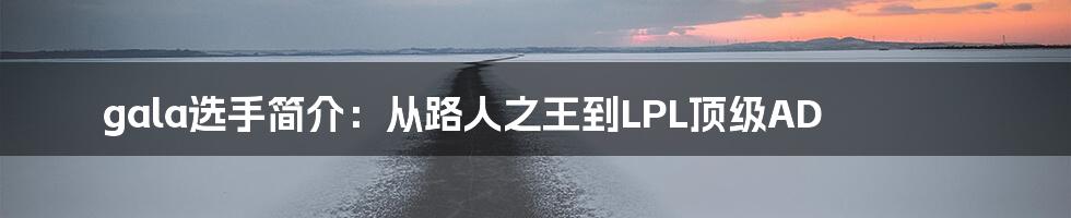 gala选手简介：从路人之王到LPL顶级AD