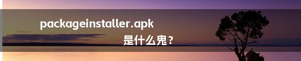 packageinstaller.apk 是什么鬼？