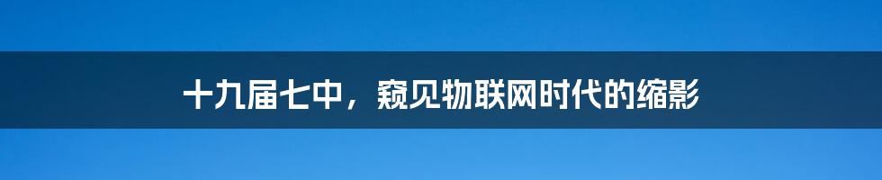 十九届七中，窥见物联网时代的缩影