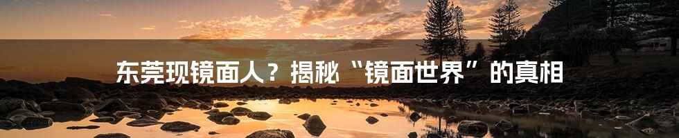 东莞现镜面人？揭秘“镜面世界”的真相